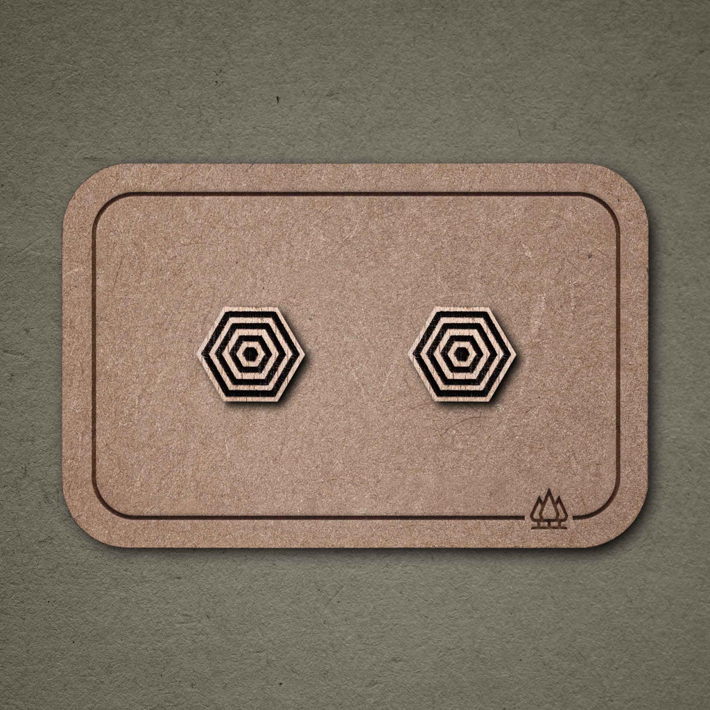 Ohrstecker aus Holz | Hexagon N°2