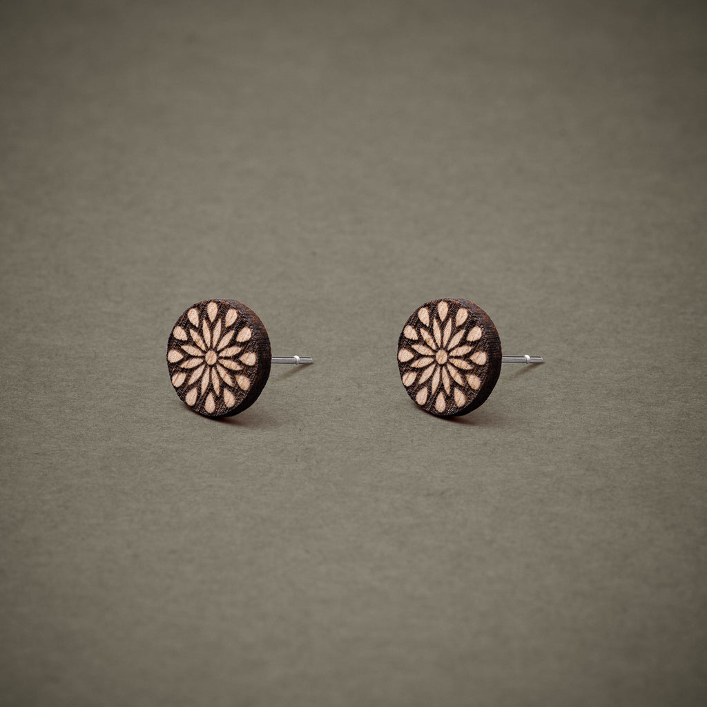 Ohrstecker aus Holz | Blümchen