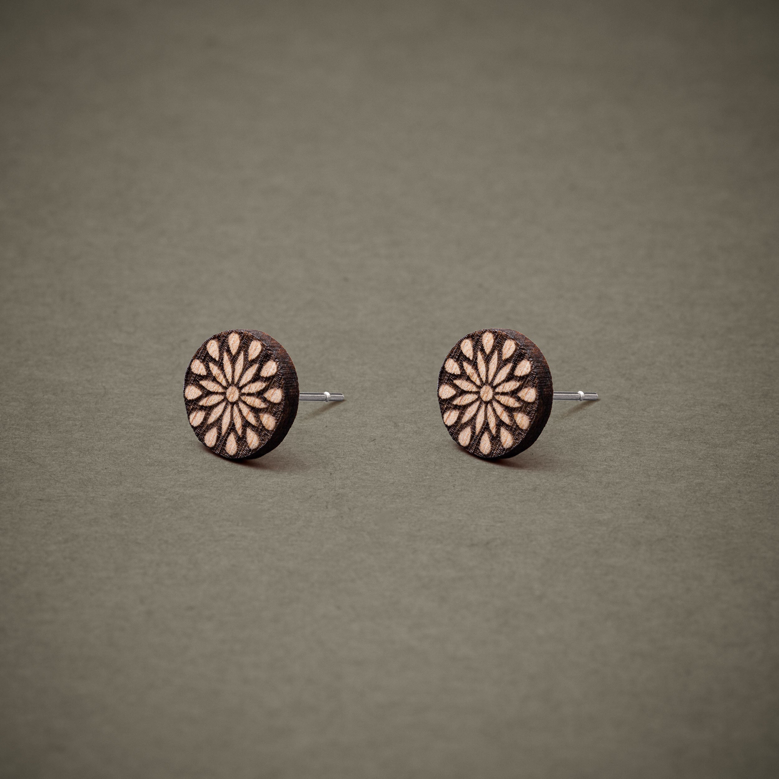 Ohrstecker aus Holz | Blümchen