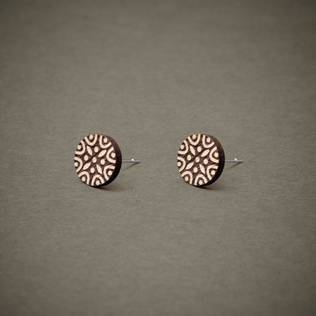 Ohrstecker aus Holz | Mandala N°2