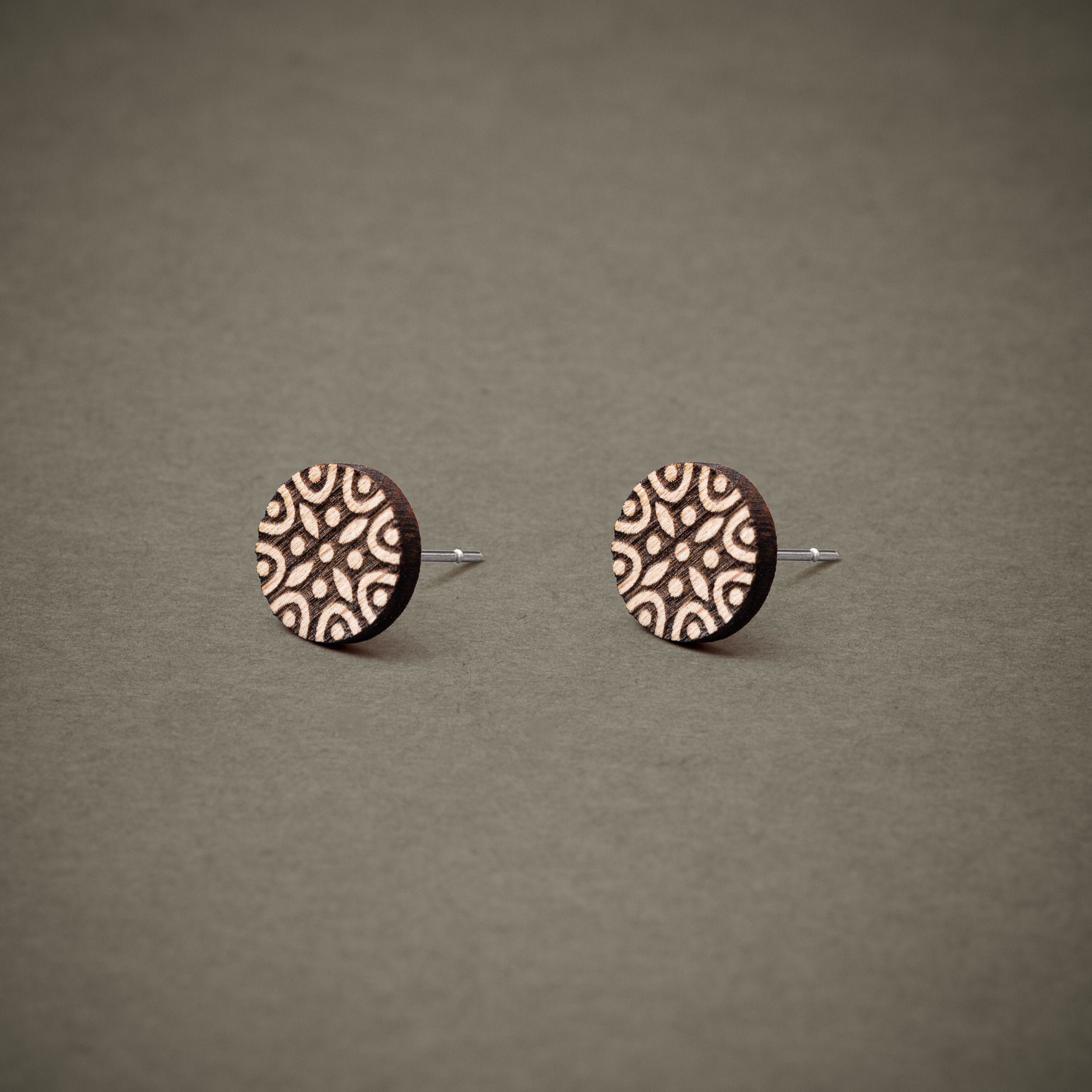 Ohrstecker aus Holz | Mandala N°2