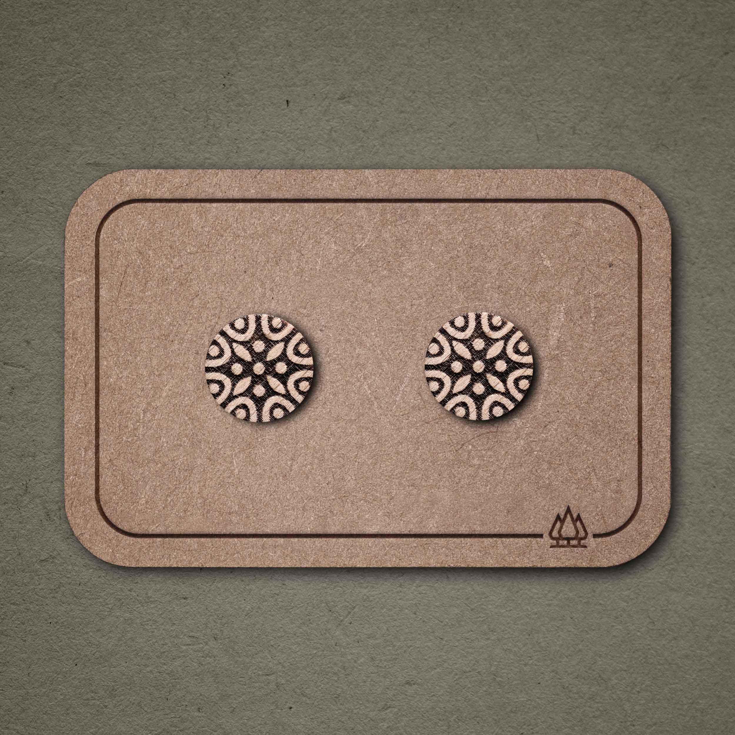 Ohrstecker aus Holz | Mandala N°2
