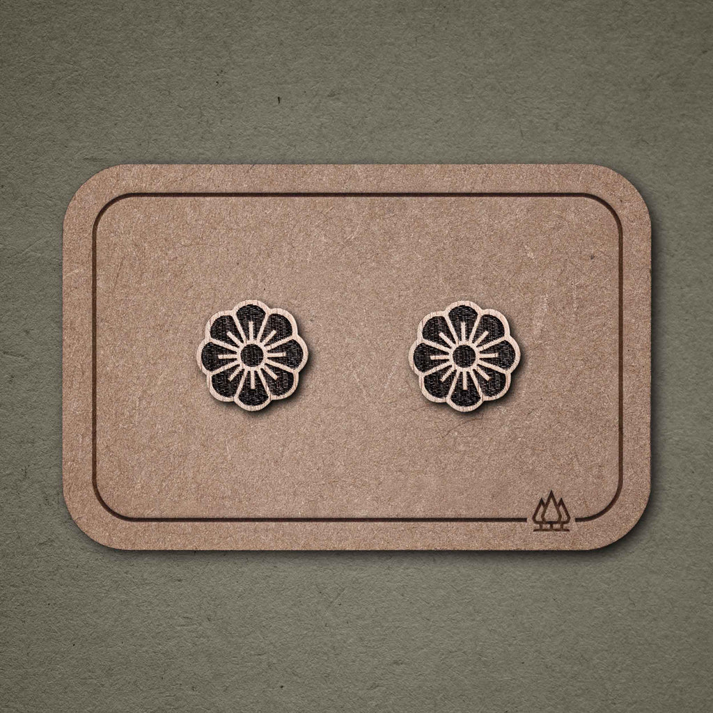 Ohrstecker aus Holz | Blüte