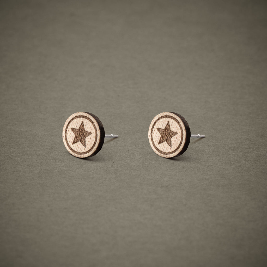 Ohrstecker aus Holz | Stern N°3