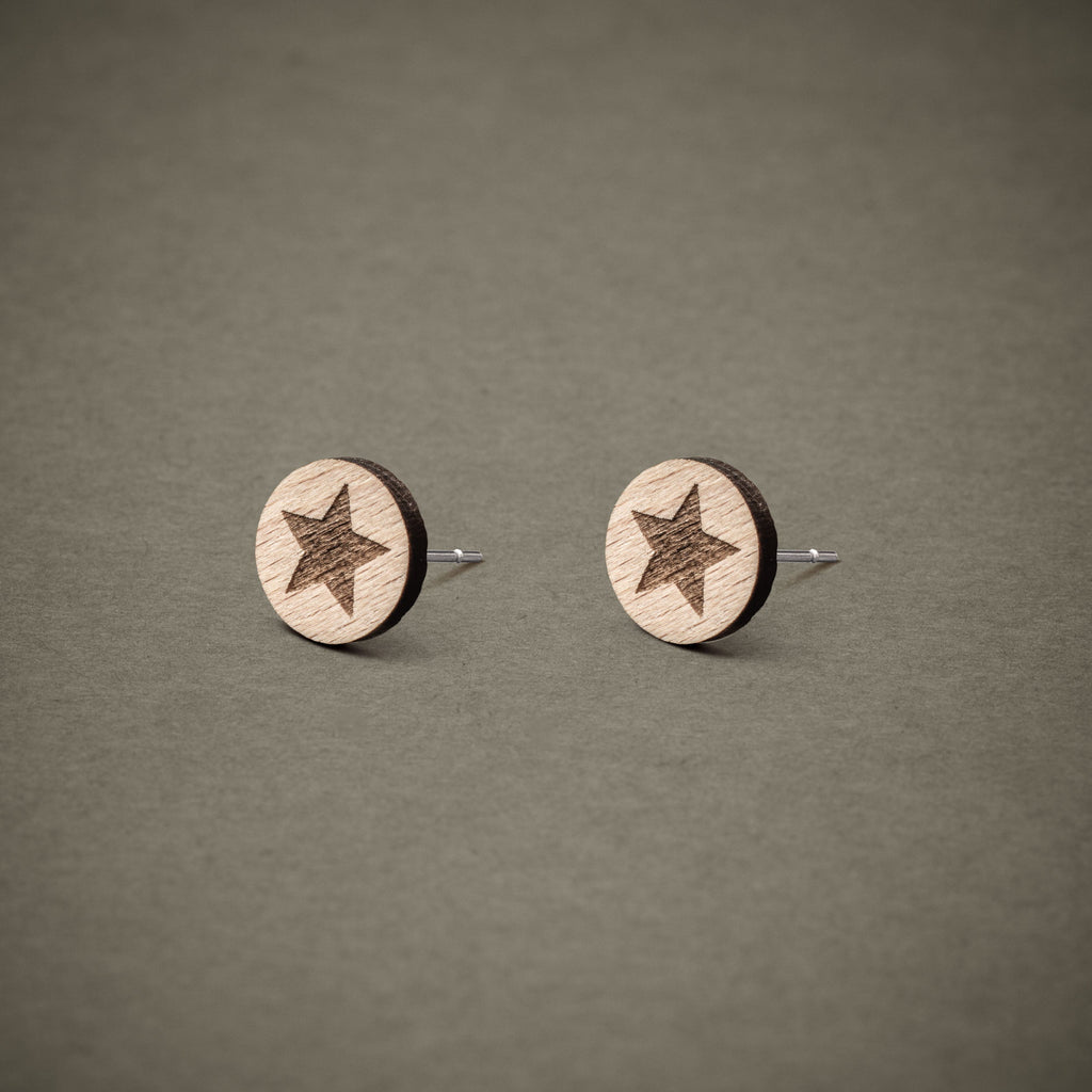 Ohrstecker aus Holz | Stern N°4