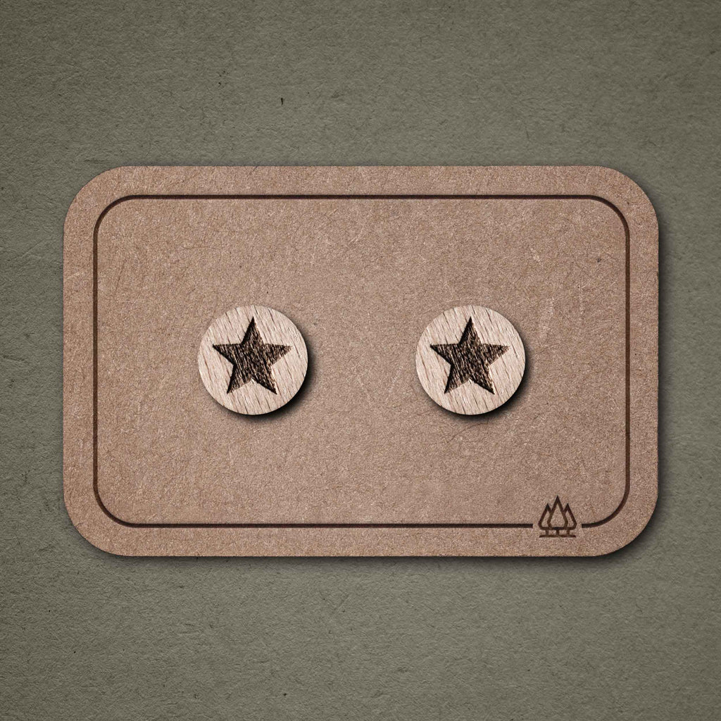 Ohrstecker aus Holz | Stern N°4