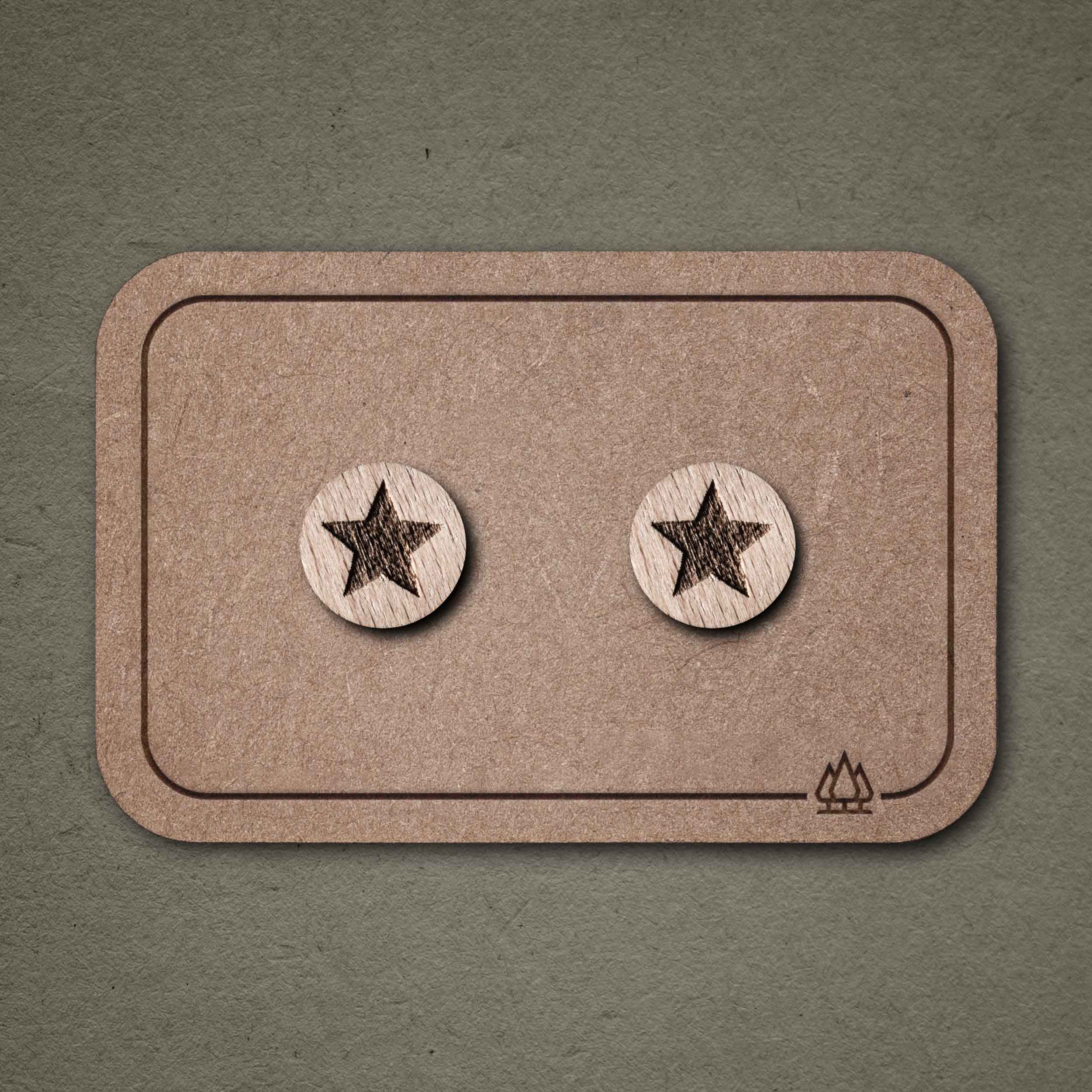 Ohrstecker aus Holz | Stern N°4