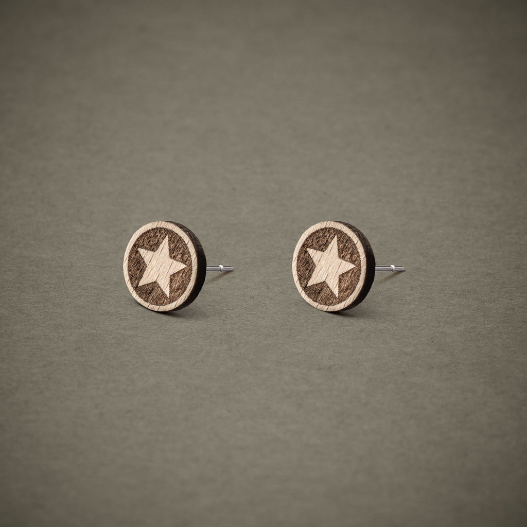 Ohrstecker aus Holz | Stern N°5