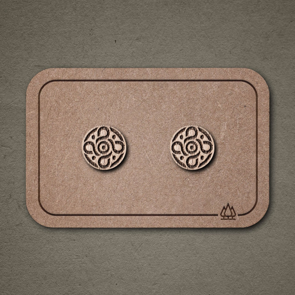 Ohrstecker aus Holz | Mandala N°3