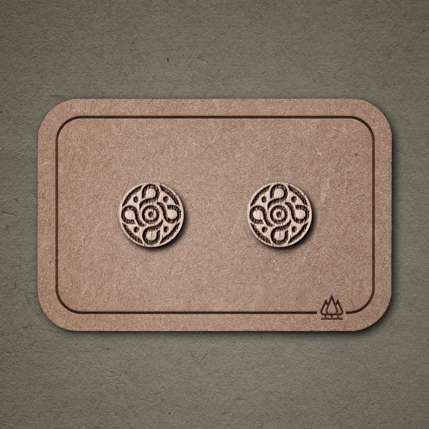 Ohrstecker aus Holz | Mandala N°3