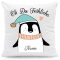Kissen mit Weihnachtsmotiv und Name - Oh Du Fröhliche - Weihnachtsdeko - Für Frauen & Männer