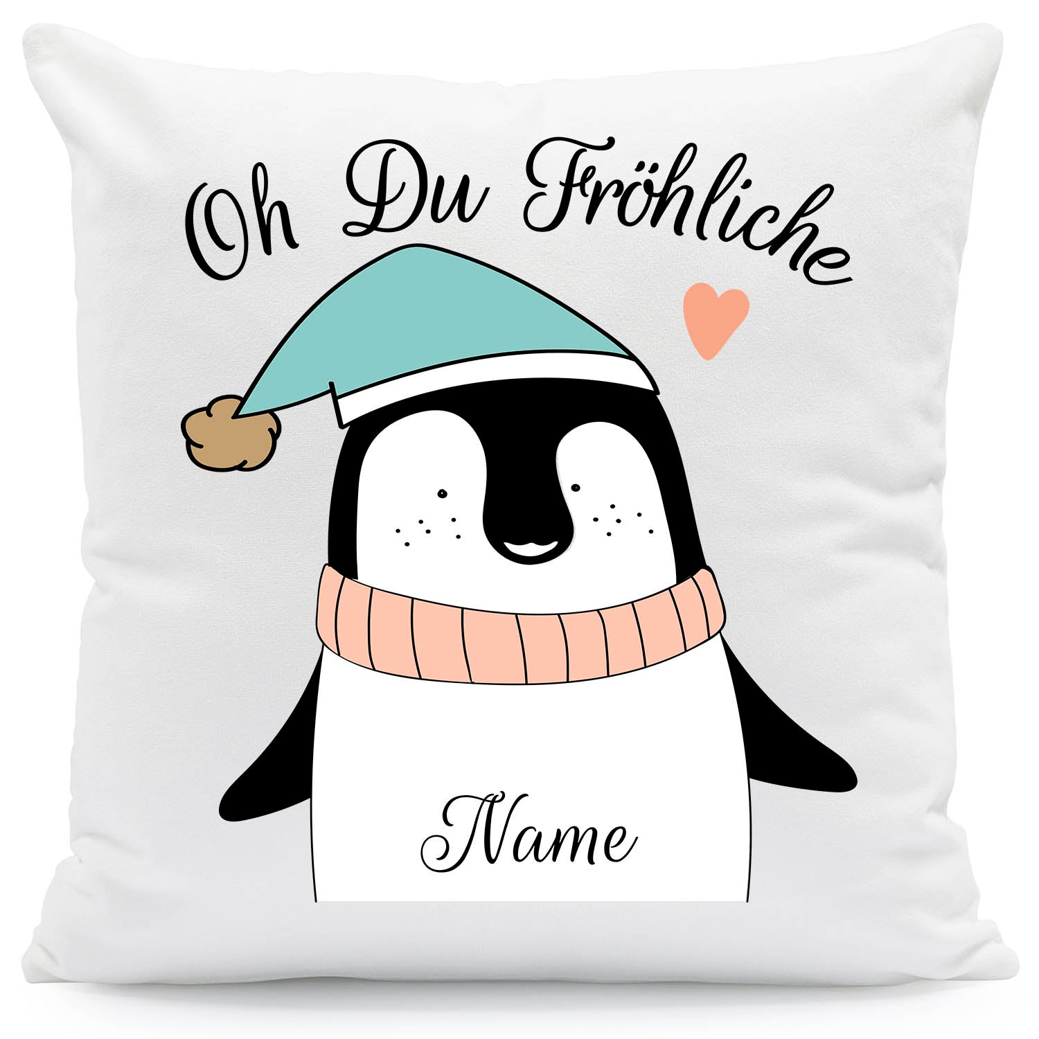 Kissen mit Weihnachtsmotiv und Name - Oh Du Fröhliche - Weihnachtsdeko - Für Frauen & Männer