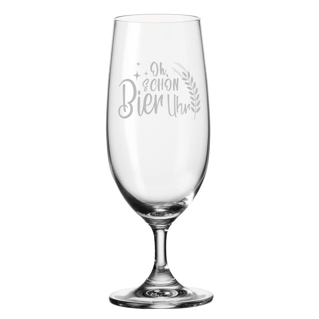Leonardo Bierglas mit Gravur "Oh schon Bier Uhr"