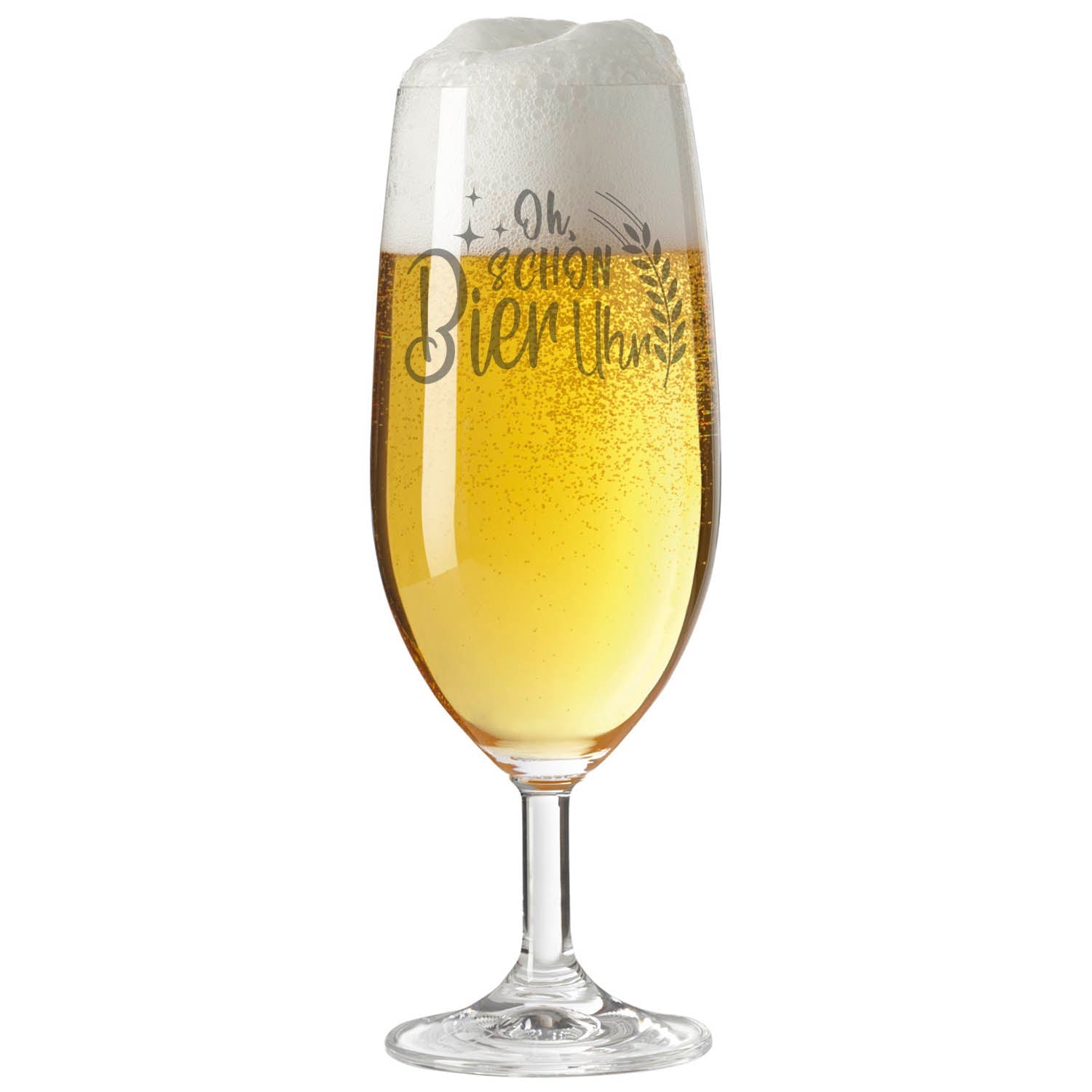 Leonardo Bierglas mit Gravur "Oh schon Bier Uhr"