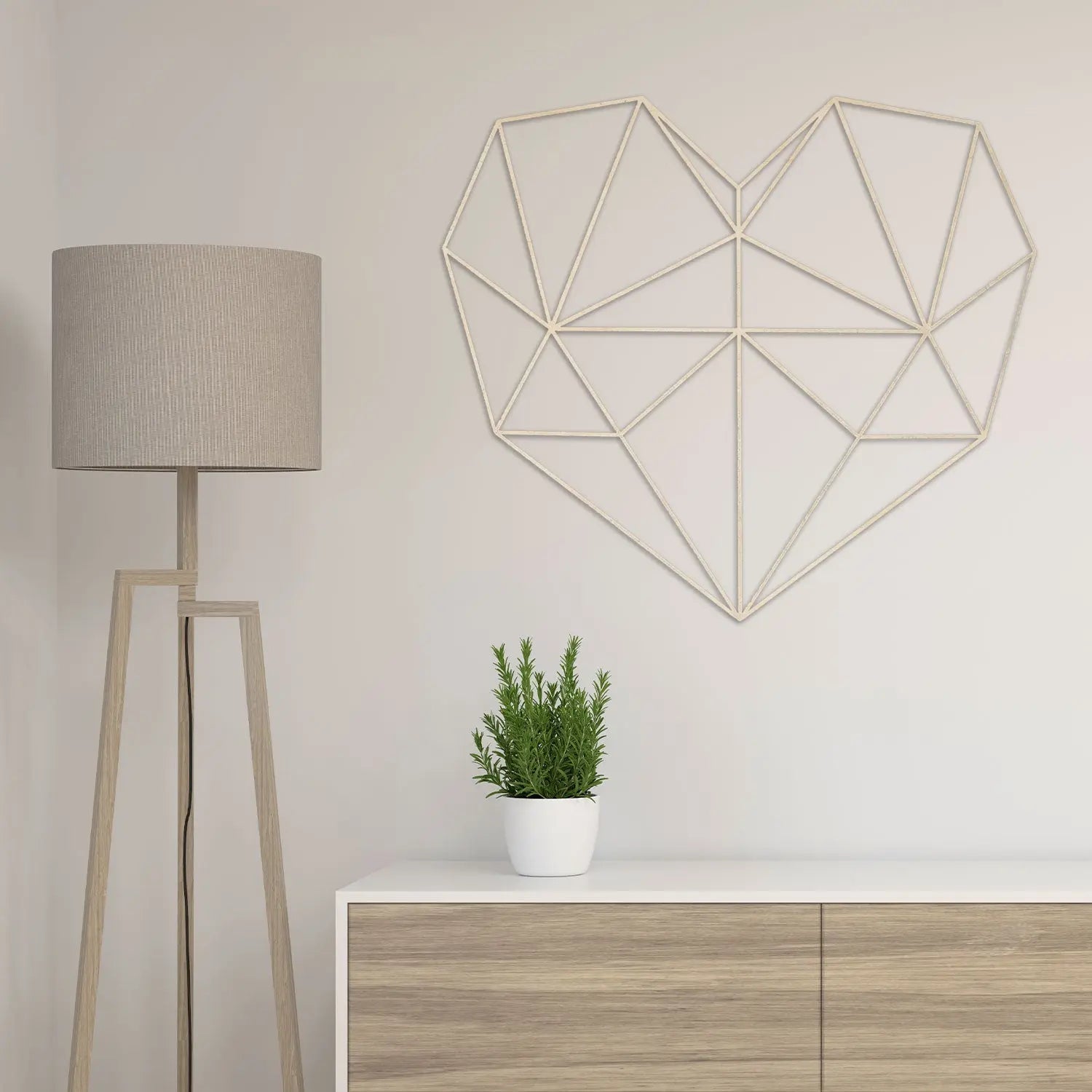 Origami 3D Herz aus Holz -