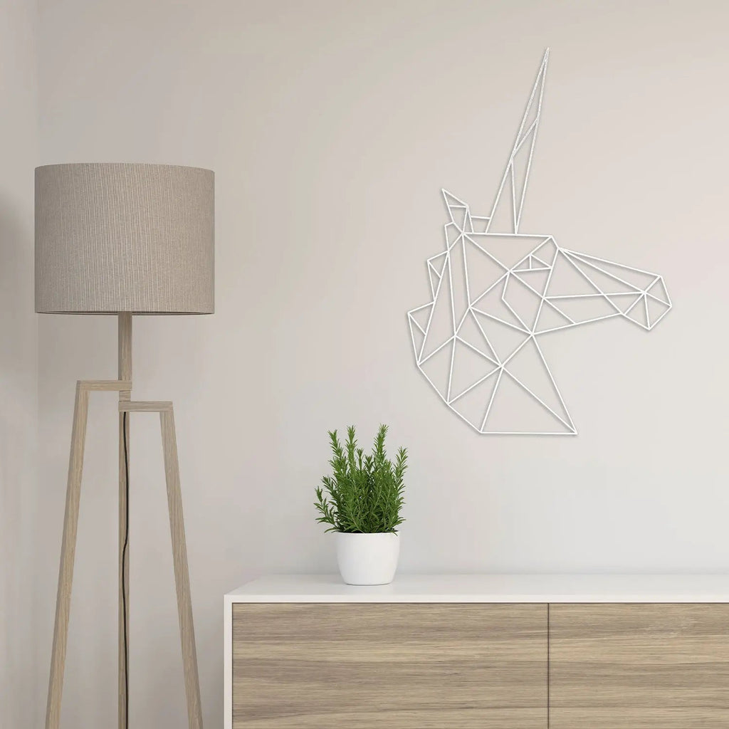 Origami Einhornkopf aus Holz -