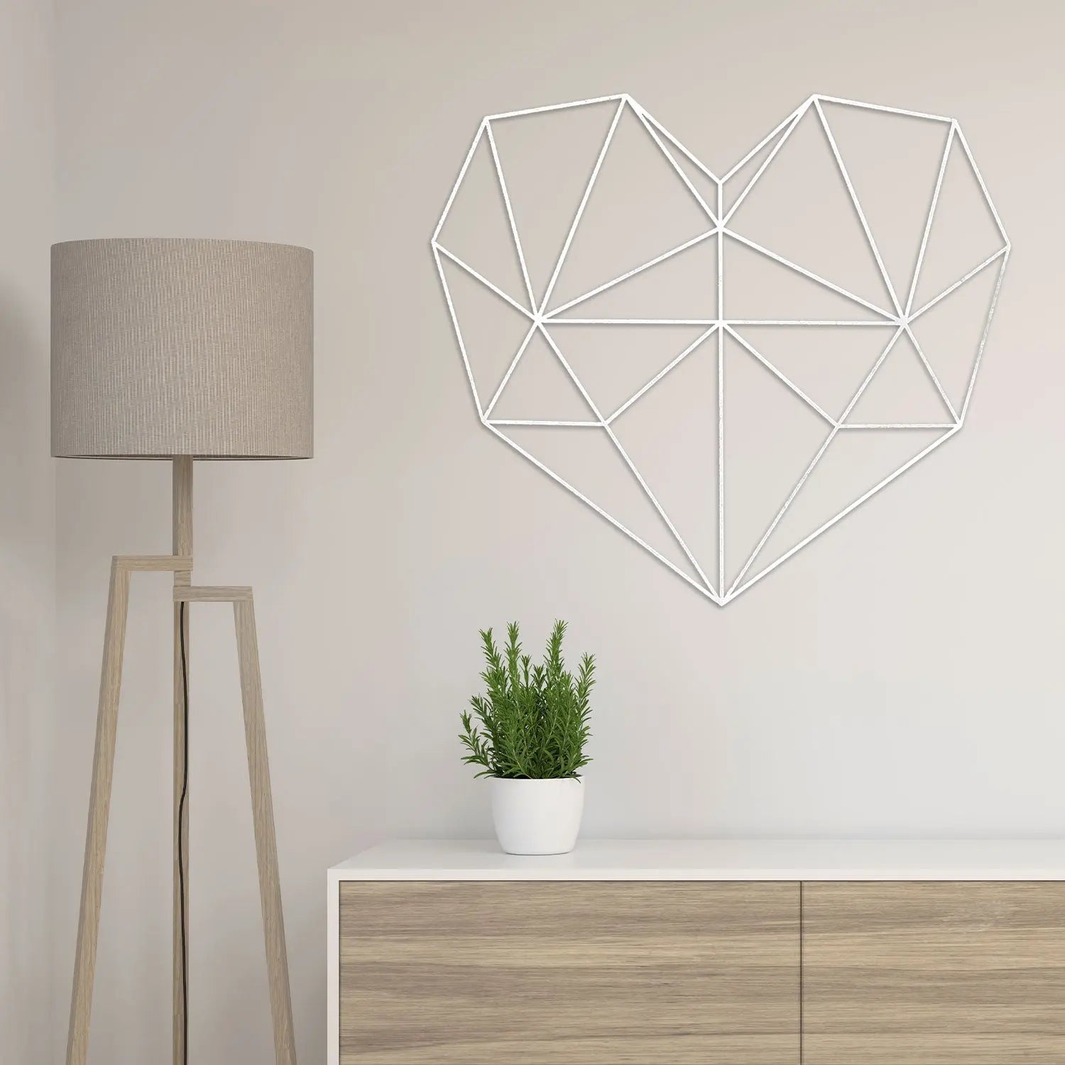 Origami 3D Herz aus Holz -