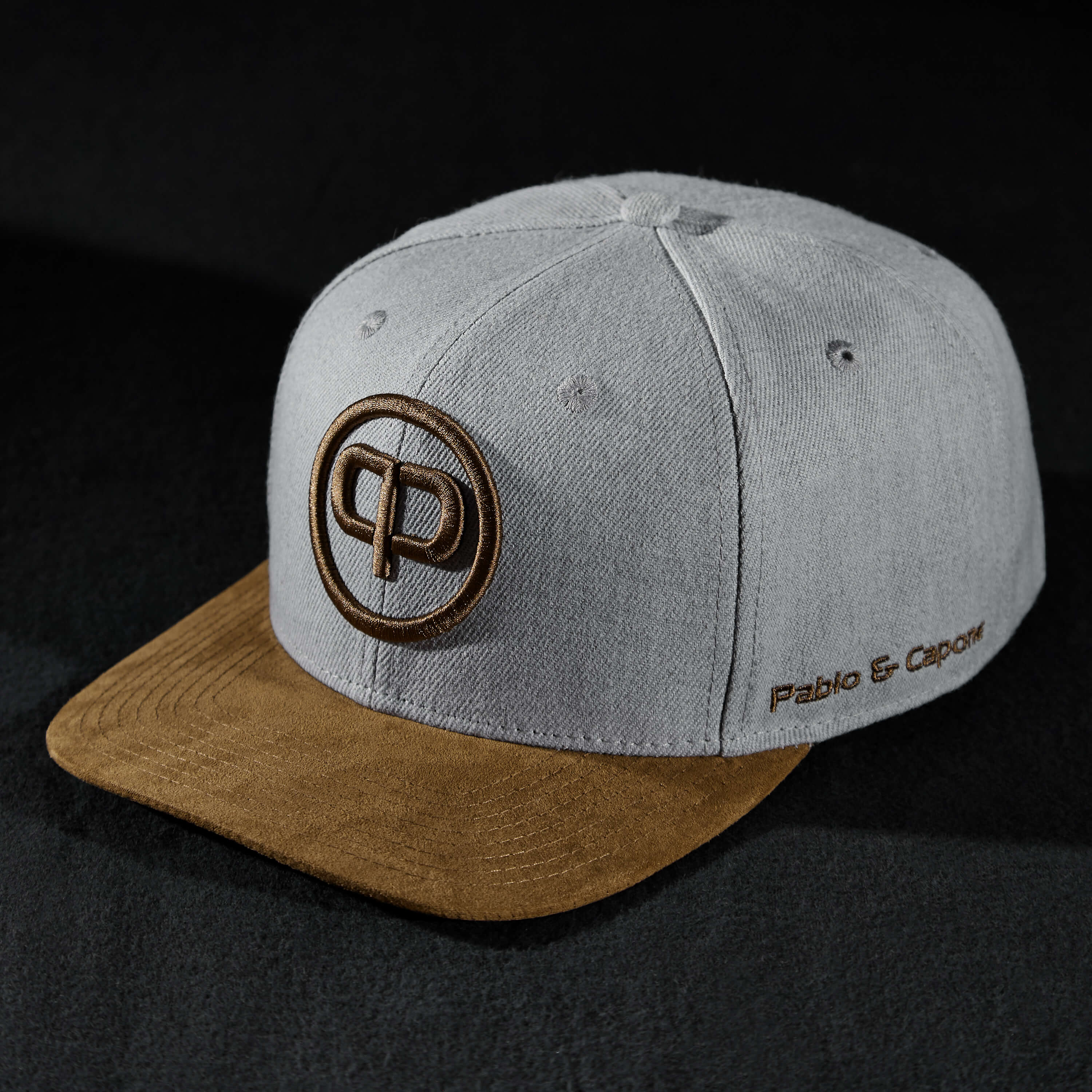 Snapback Cap - Grey & Suede