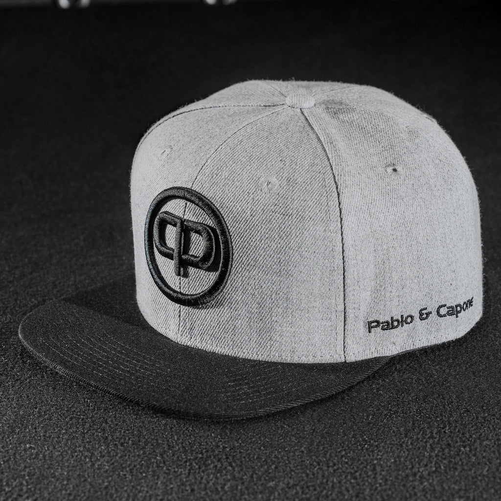 Snapback Cap - Grey on Black