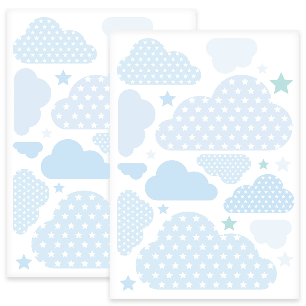 Wandsticker Set Pastell Wolken & Sterne