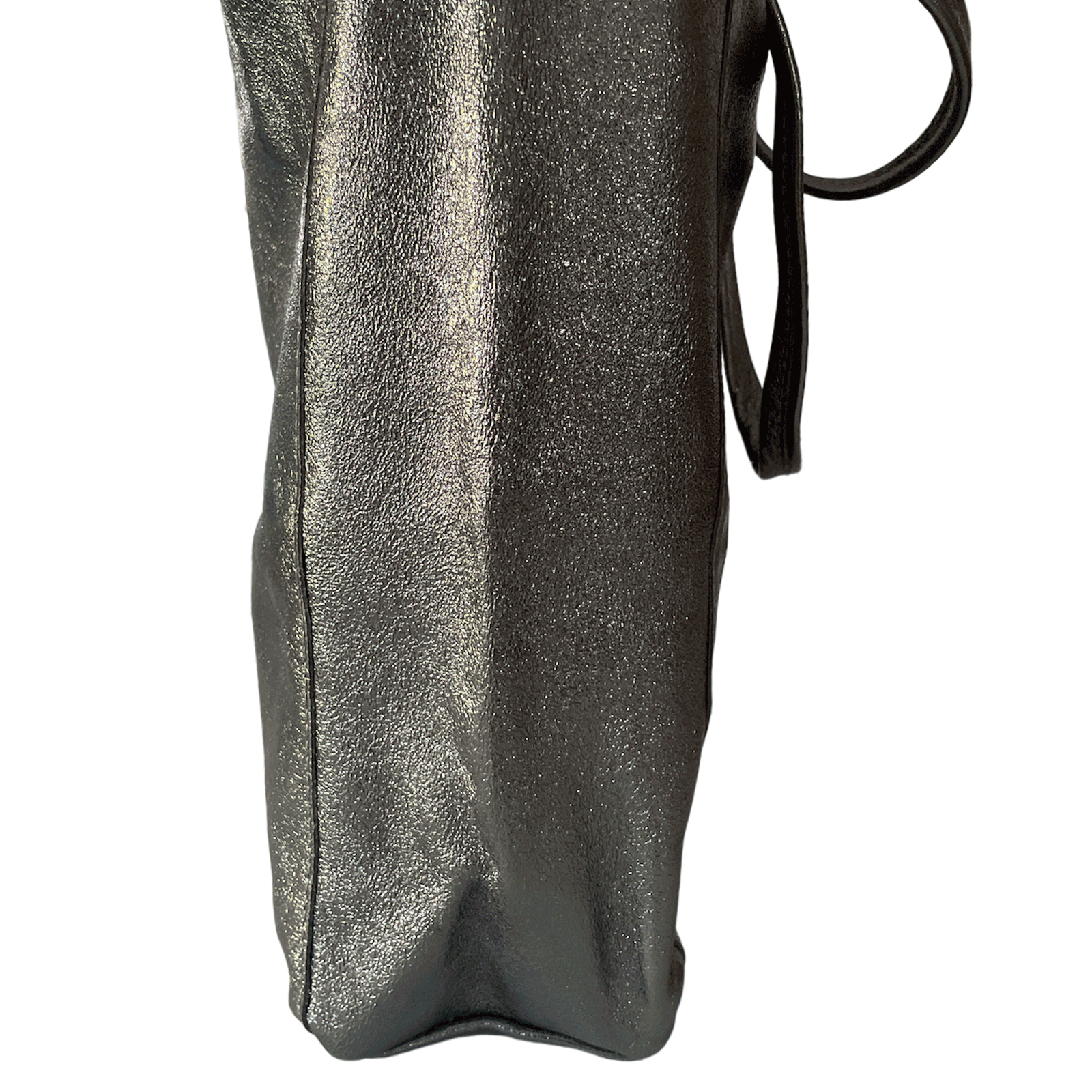Leder Shopper mit Innentasche Altsilber