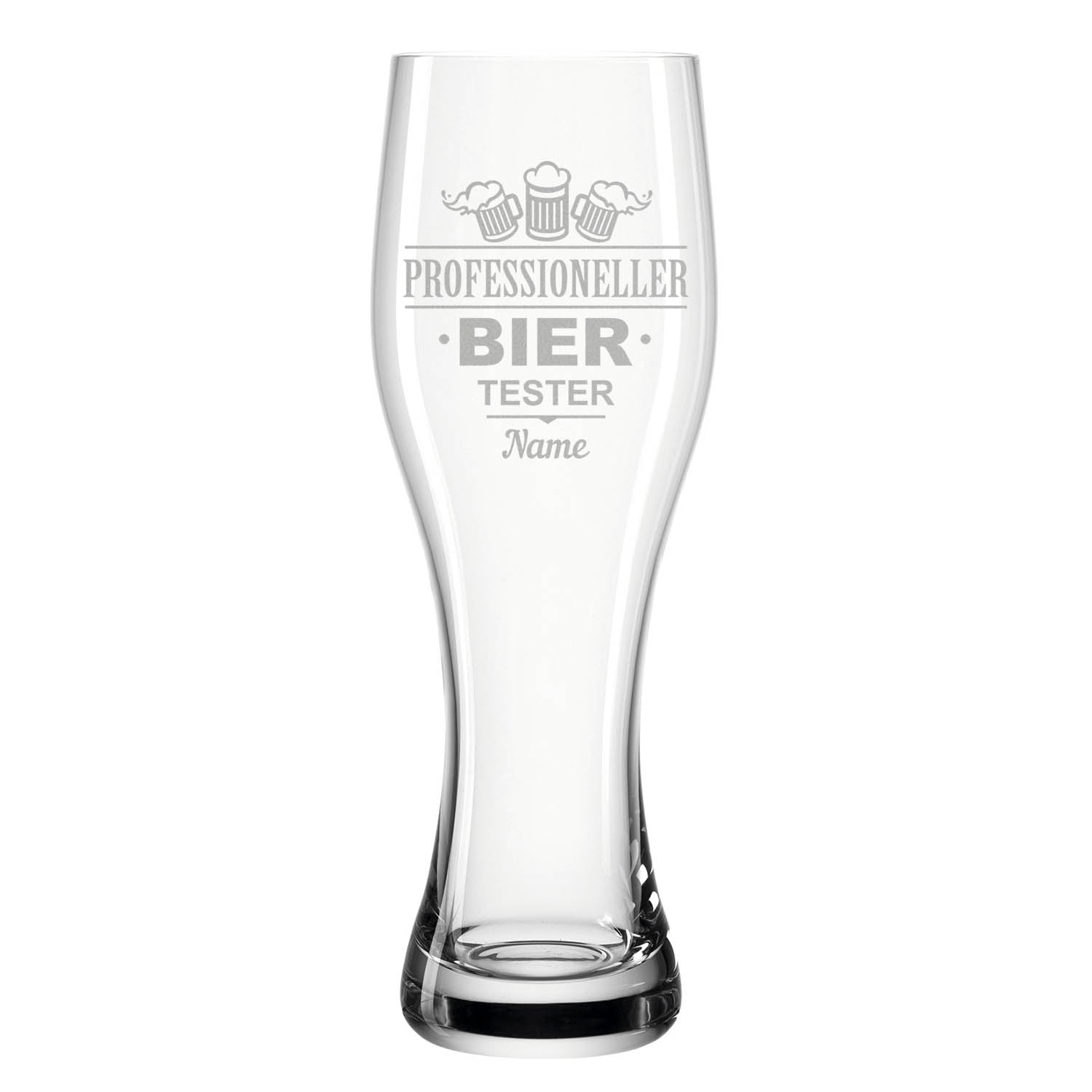 Leonardo Weizenglas "Professioneller Biertester" mit Namen