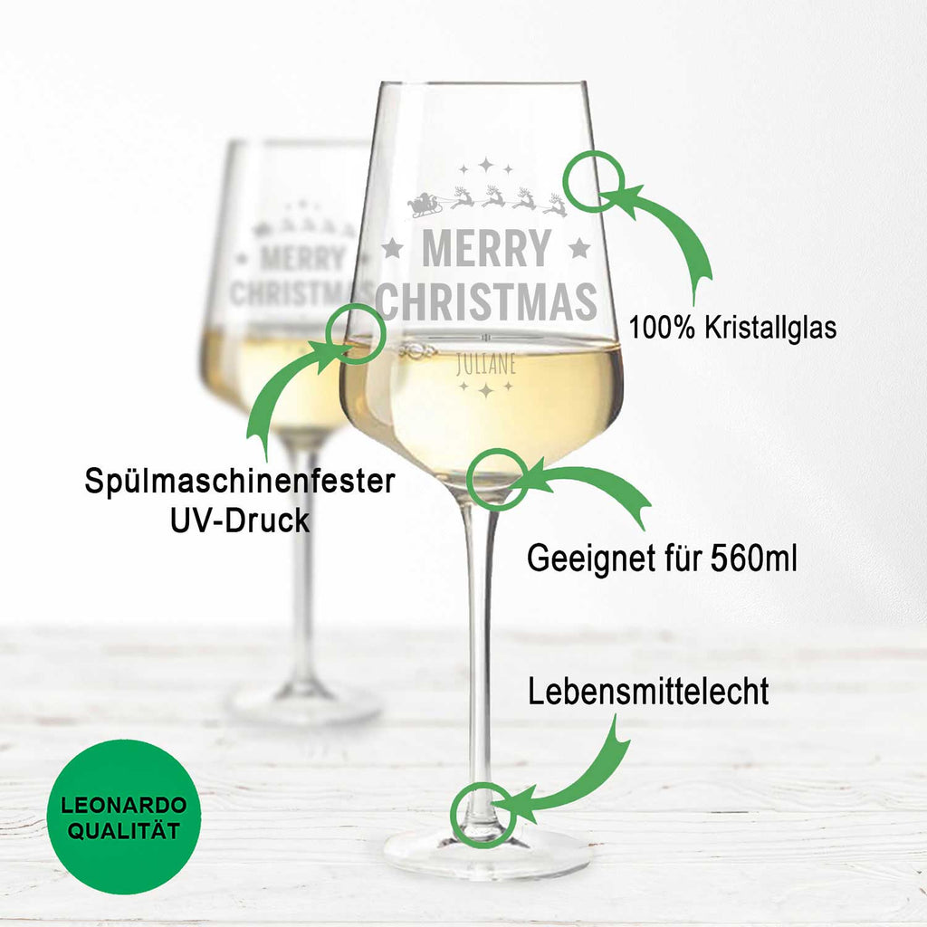 Leonardo Puccini mit Gravur im "WEINachtszeit" Design als Set inkl. Holzkiste