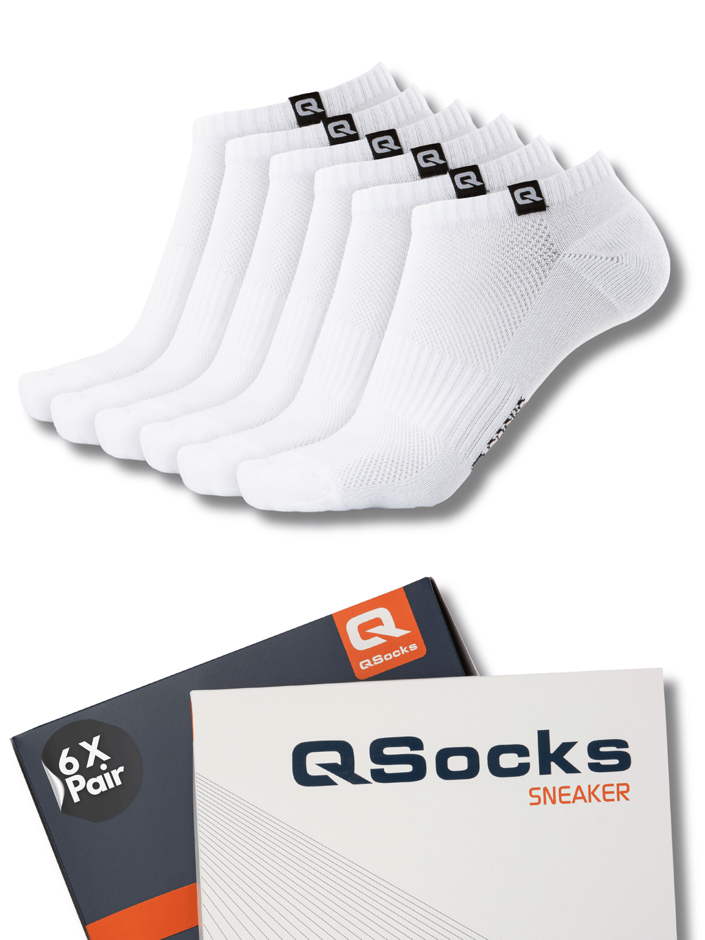 QOLONIA Sneaker Socken Damen & Herren (6er Pack) – Gepolsterte Kurzsocken aus Bio-Baumwolle