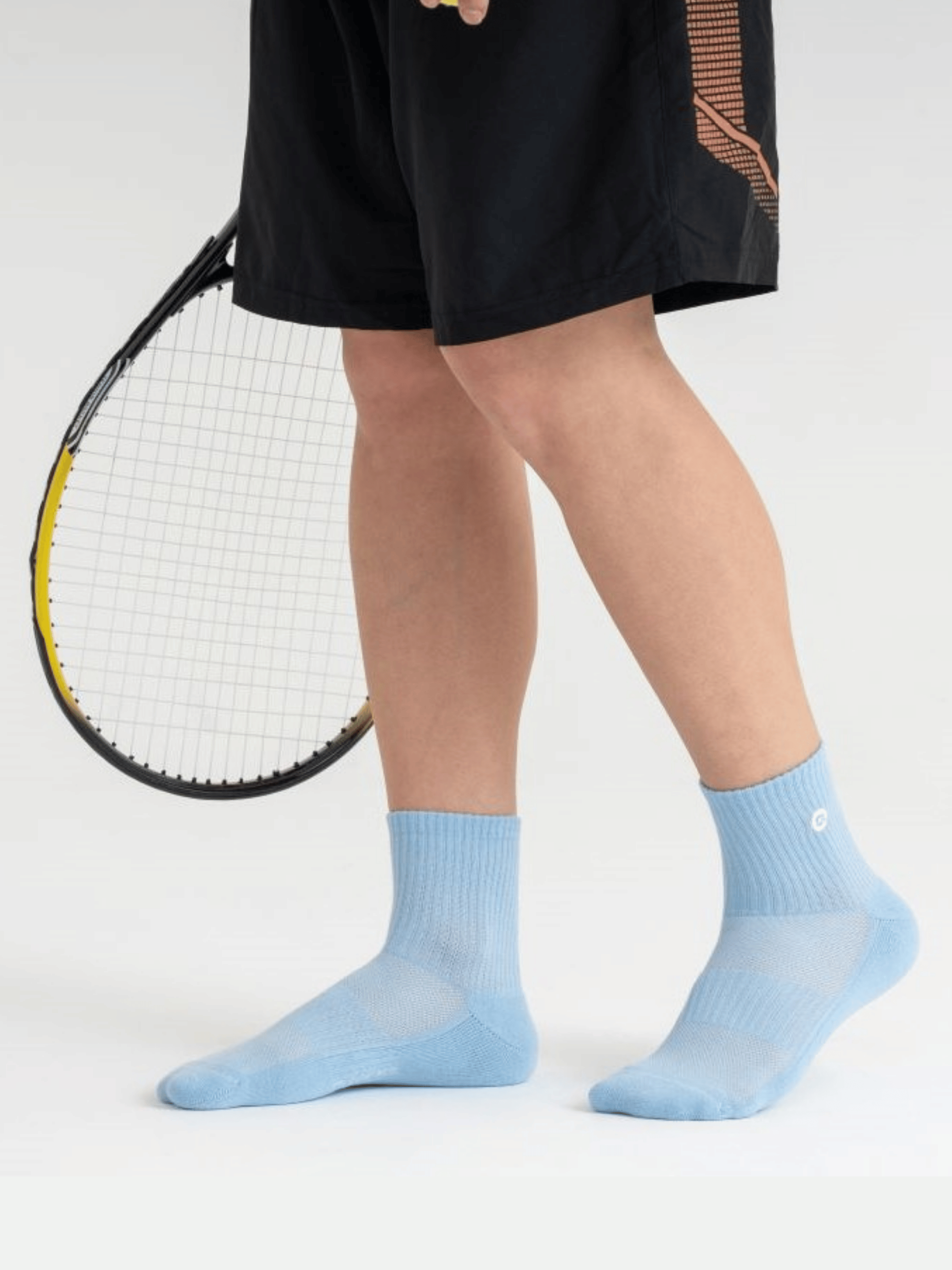QOLONIA Quarter Socken Herren & Damen (4er Pack) – Halbhohe Tennissocken gepolstert