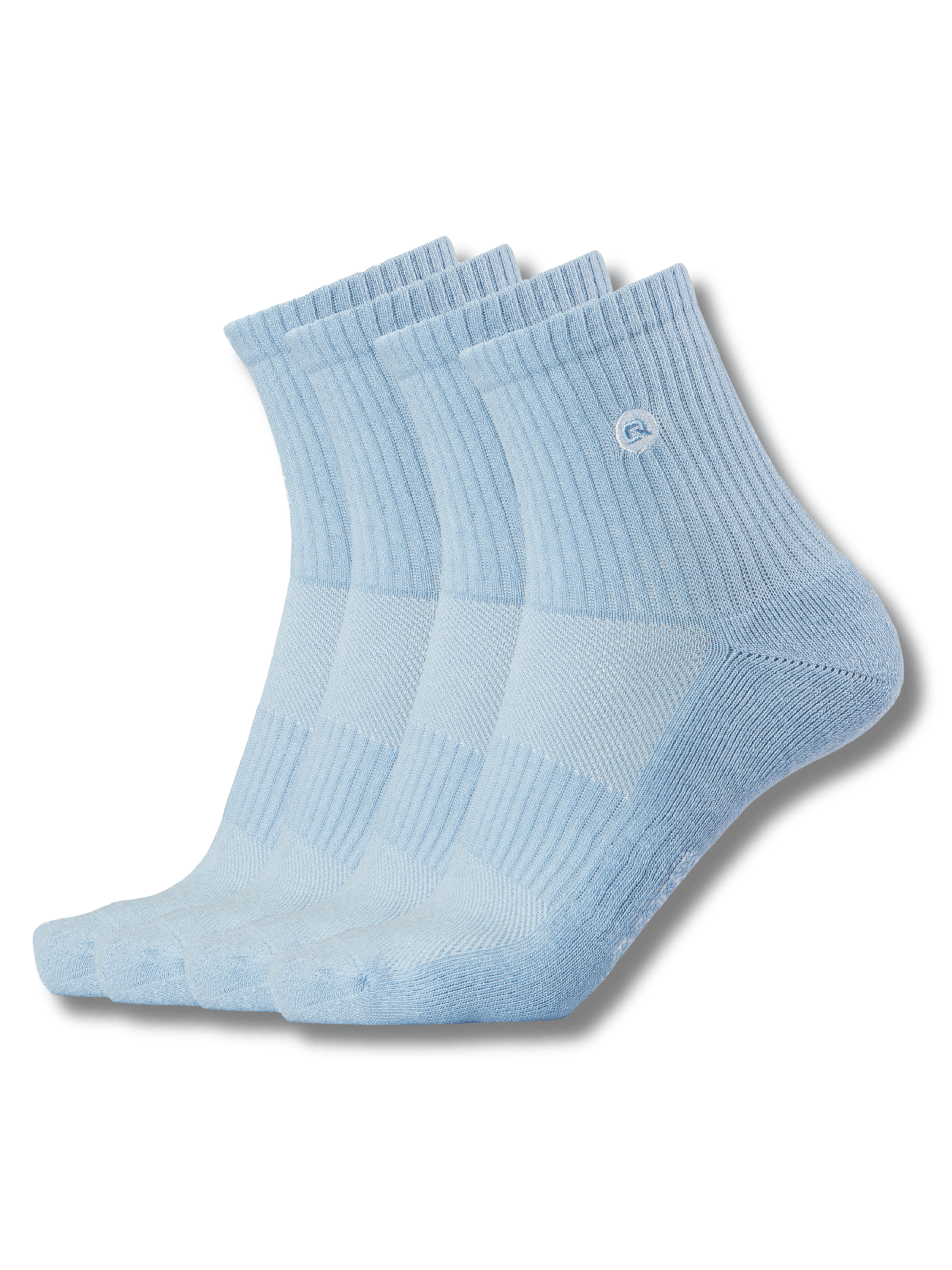 QOLONIA Quarter Socken Herren & Damen (4er Pack) – Halbhohe Tennissocken gepolstert
