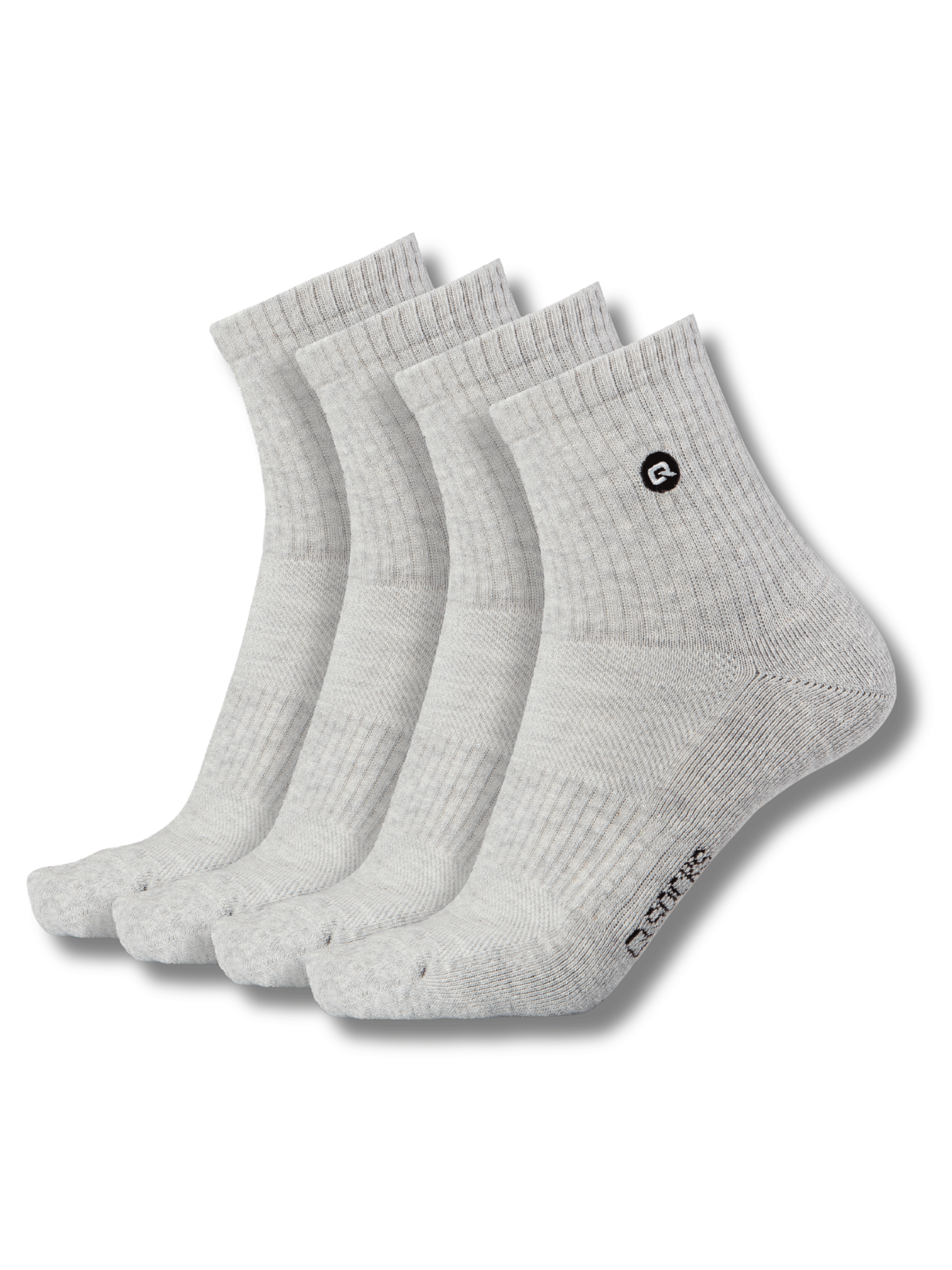 QOLONIA Quarter Socken Herren & Damen (4er Pack) – Halbhohe Tennissocken gepolstert