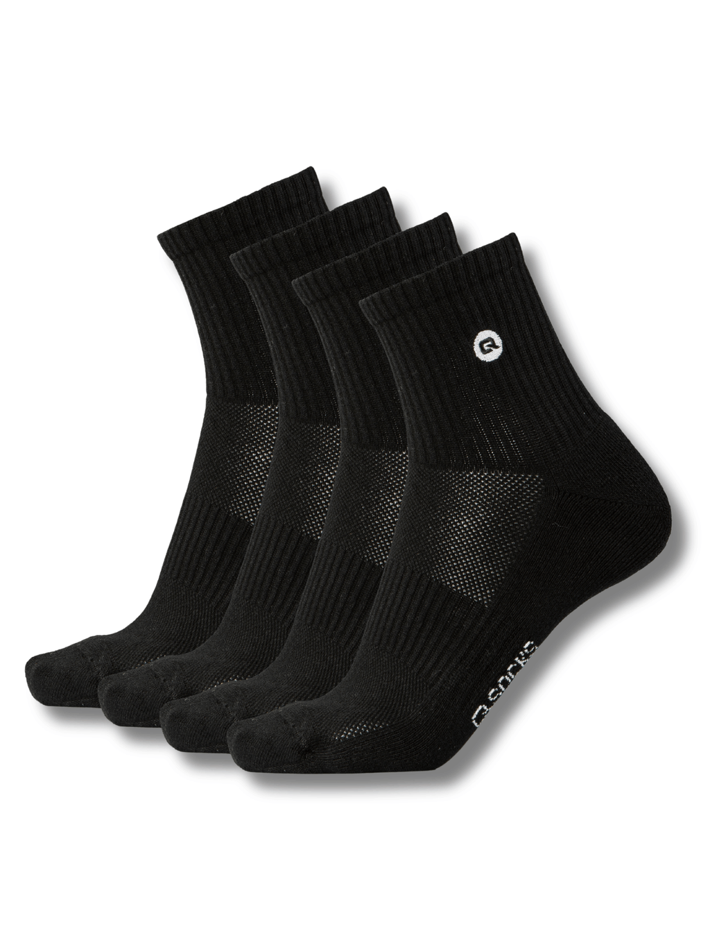 QOLONIA Quarter Socken Herren & Damen (4er Pack) – Halbhohe Tennissocken gepolstert