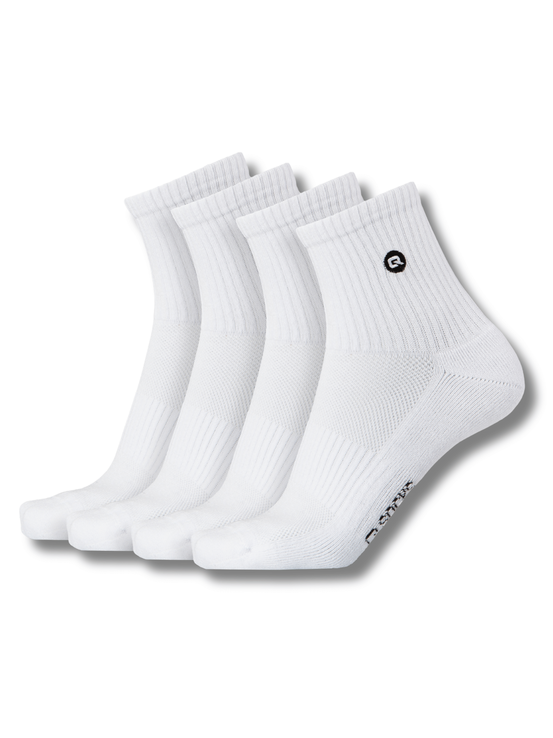 QOLONIA Quarter Socken Herren & Damen (4er Pack) – Halbhohe Tennissocken gepolstert