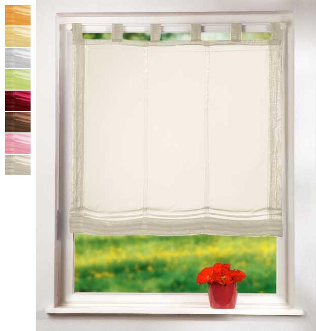 Raffrollo Voile »UNI« mit Schlaufen transparent 61008