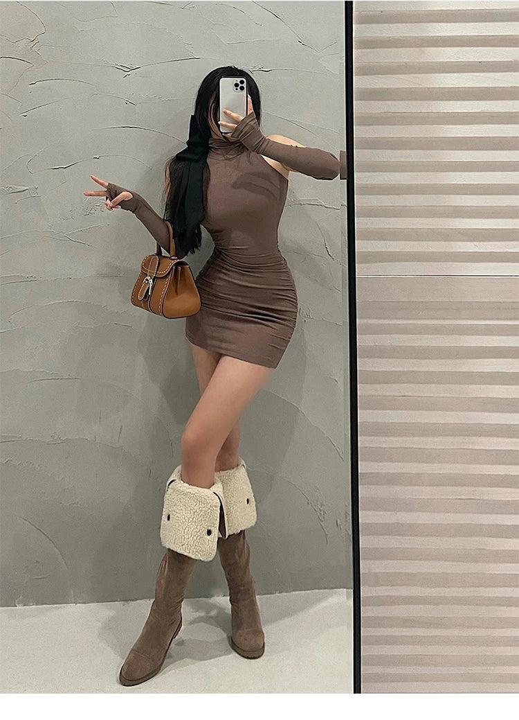 Girls sleeveless pleated mini dress korean style