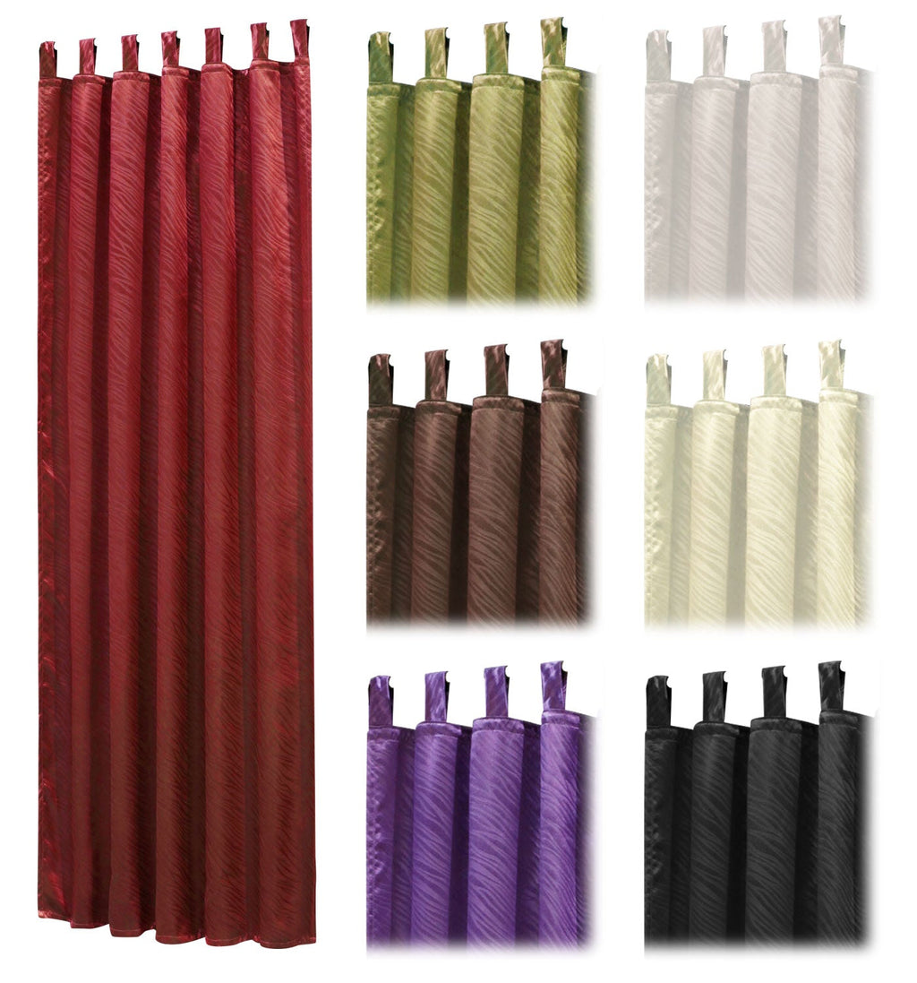 Satin Emboss / Reliefprägung bemustert Vorhang Gardine Zebra  -20381- Blickdicht zum Verdunkeln mit Schlaufen und eingenähtem Kräuselband,  (Höhe x Breite in cm) 20381