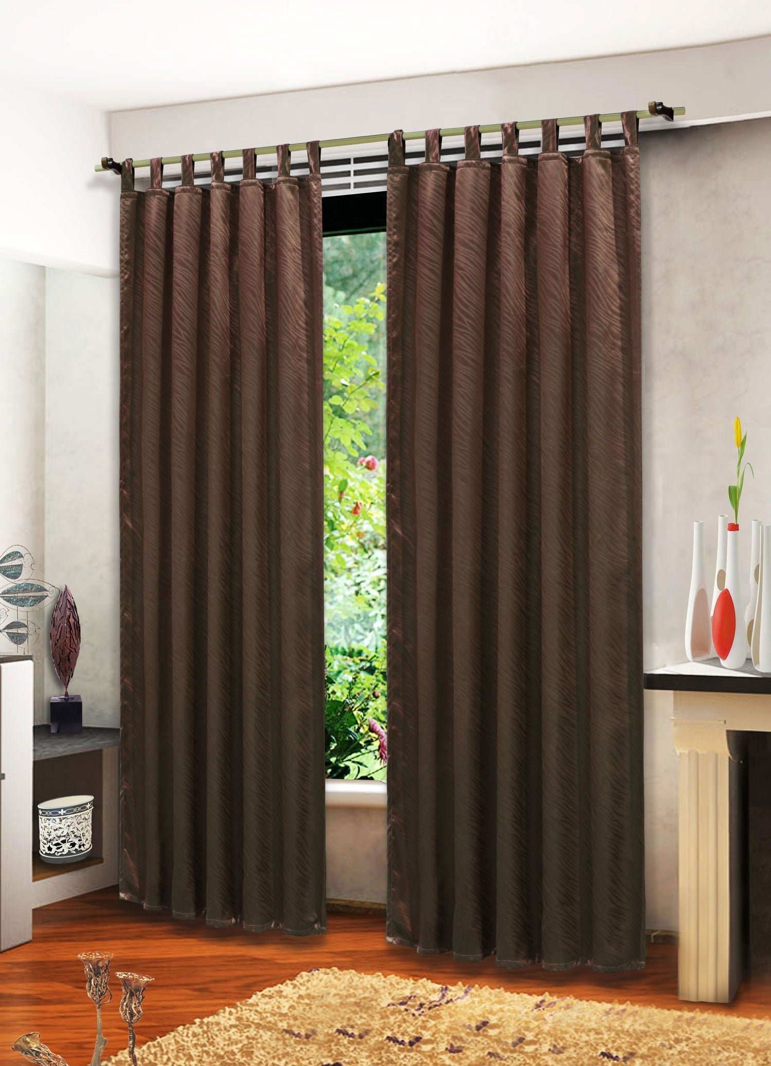 Satin Emboss / Reliefprägung bemustert Vorhang Gardine Zebra  -20381- Blickdicht zum Verdunkeln mit Schlaufen und eingenähtem Kräuselband,  (Höhe x Breite in cm) 20381