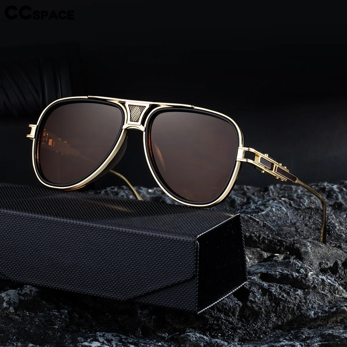 new men's pilot sunglasses retro polarized brown hd lens driving sunshade