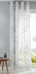 Schal Gardine Ösen Bursa Transparent Linienmuster Ösen Voile 10000149