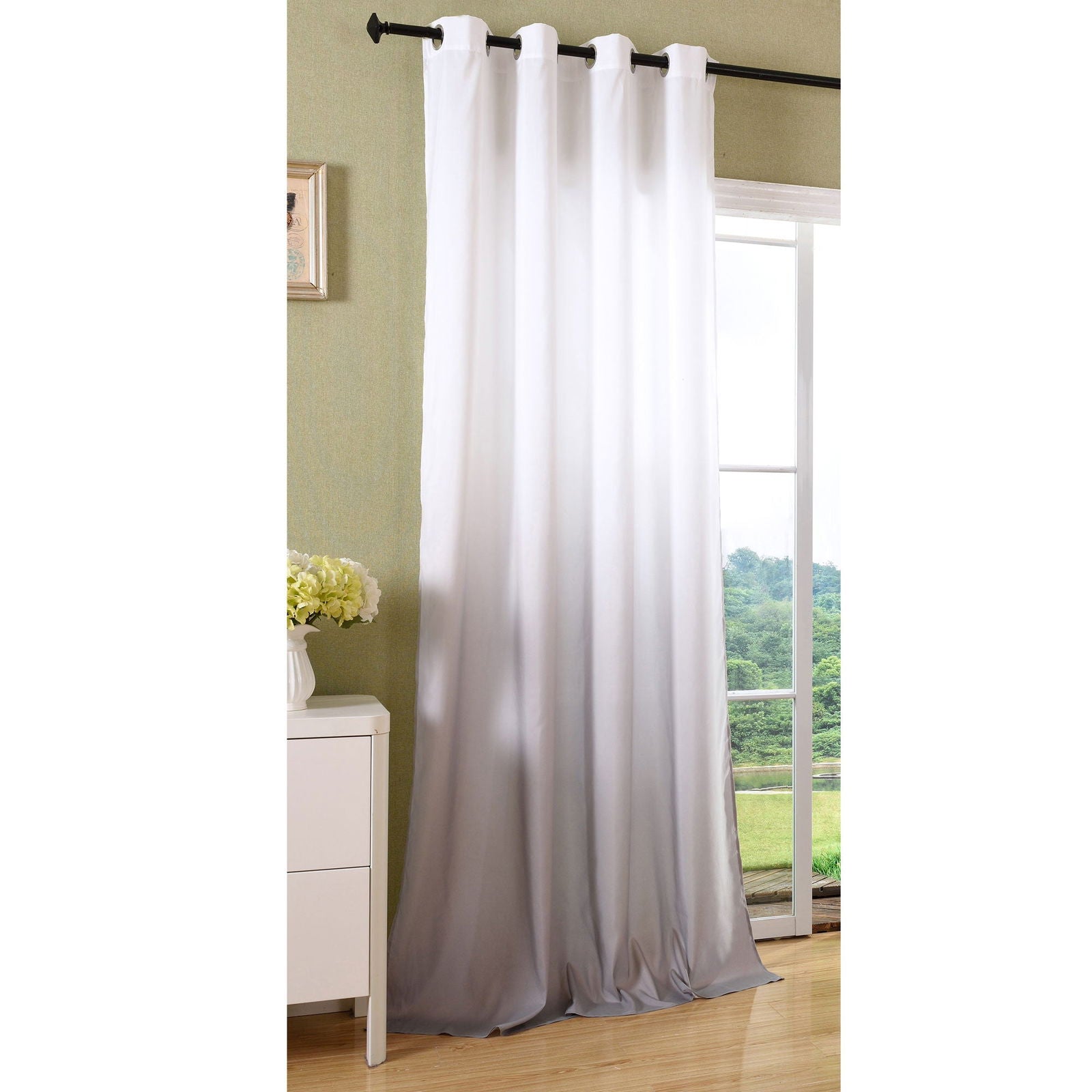 Schal blickdicht Vorhang Ösen Gardine Microsatin Farbverlauf Microfaser 204252