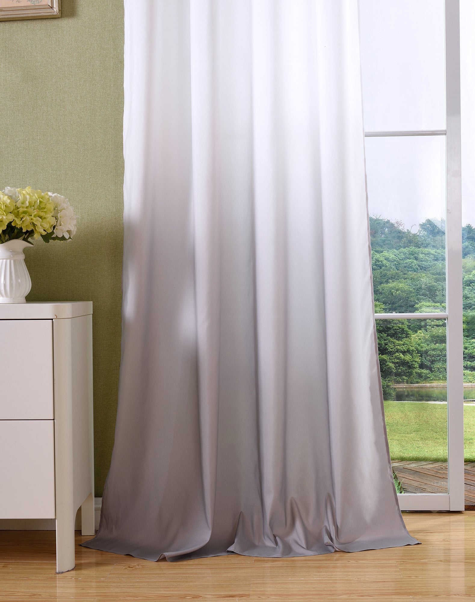 Schal blickdicht Vorhang Ösen Gardine Microsatin Farbverlauf Microfaser 204252