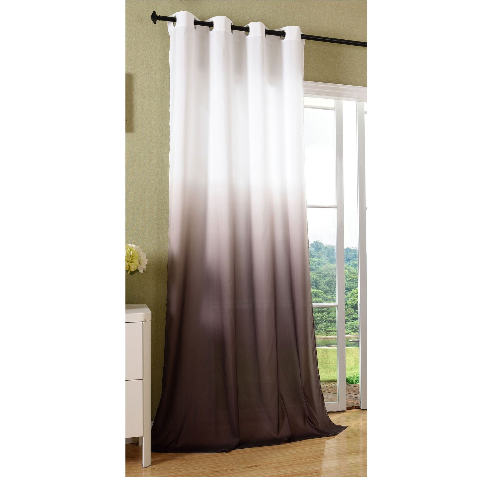 Schal blickdicht Vorhang Ösen Gardine Microsatin Farbverlauf Microfaser 204252