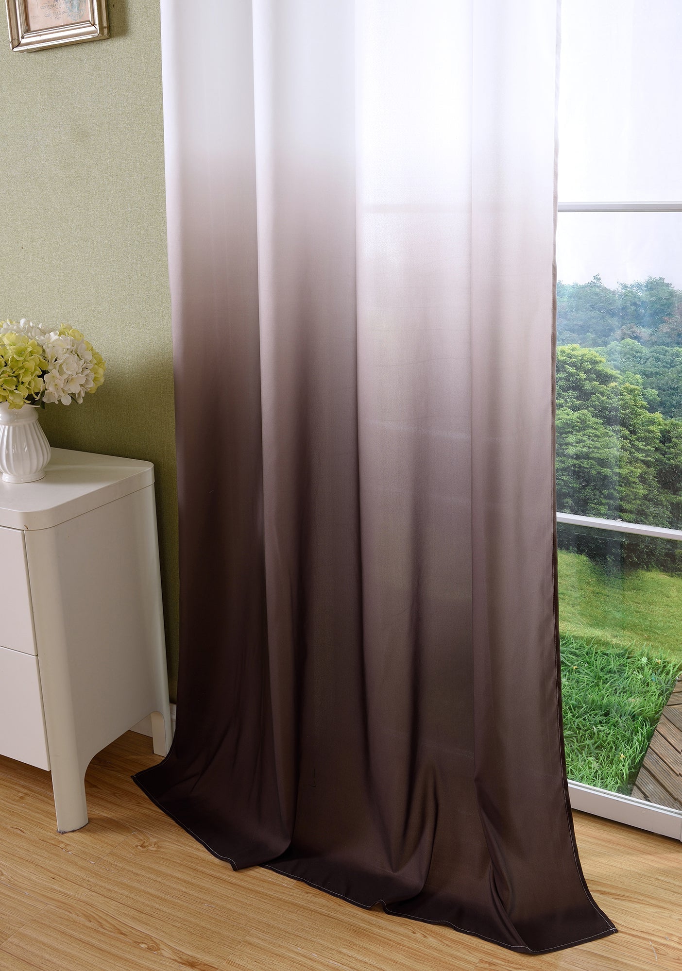 Schal blickdicht Vorhang Ösen Gardine Microsatin Farbverlauf Microfaser 204252
