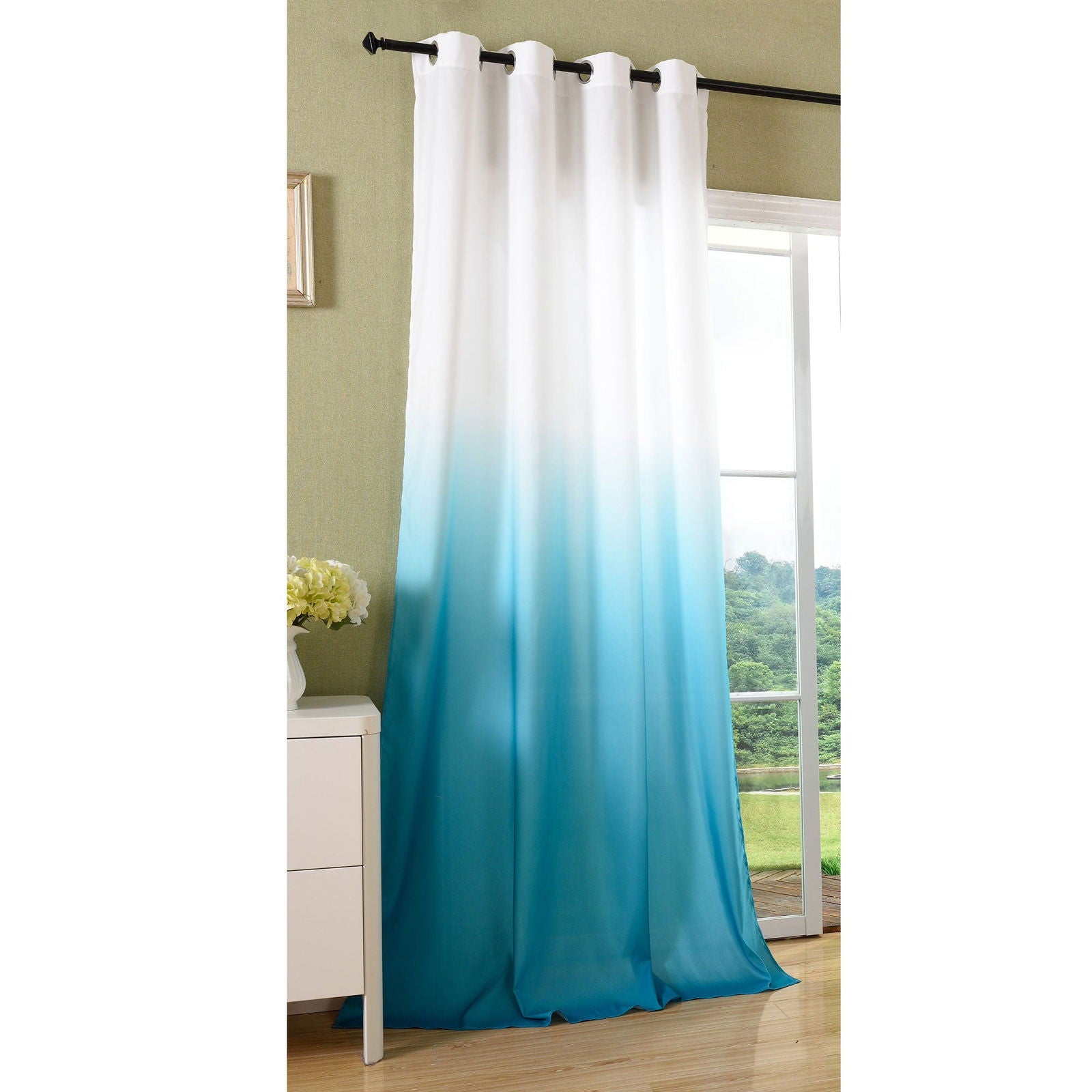 Schal blickdicht Vorhang Ösen Gardine Microsatin Farbverlauf Microfaser 204252