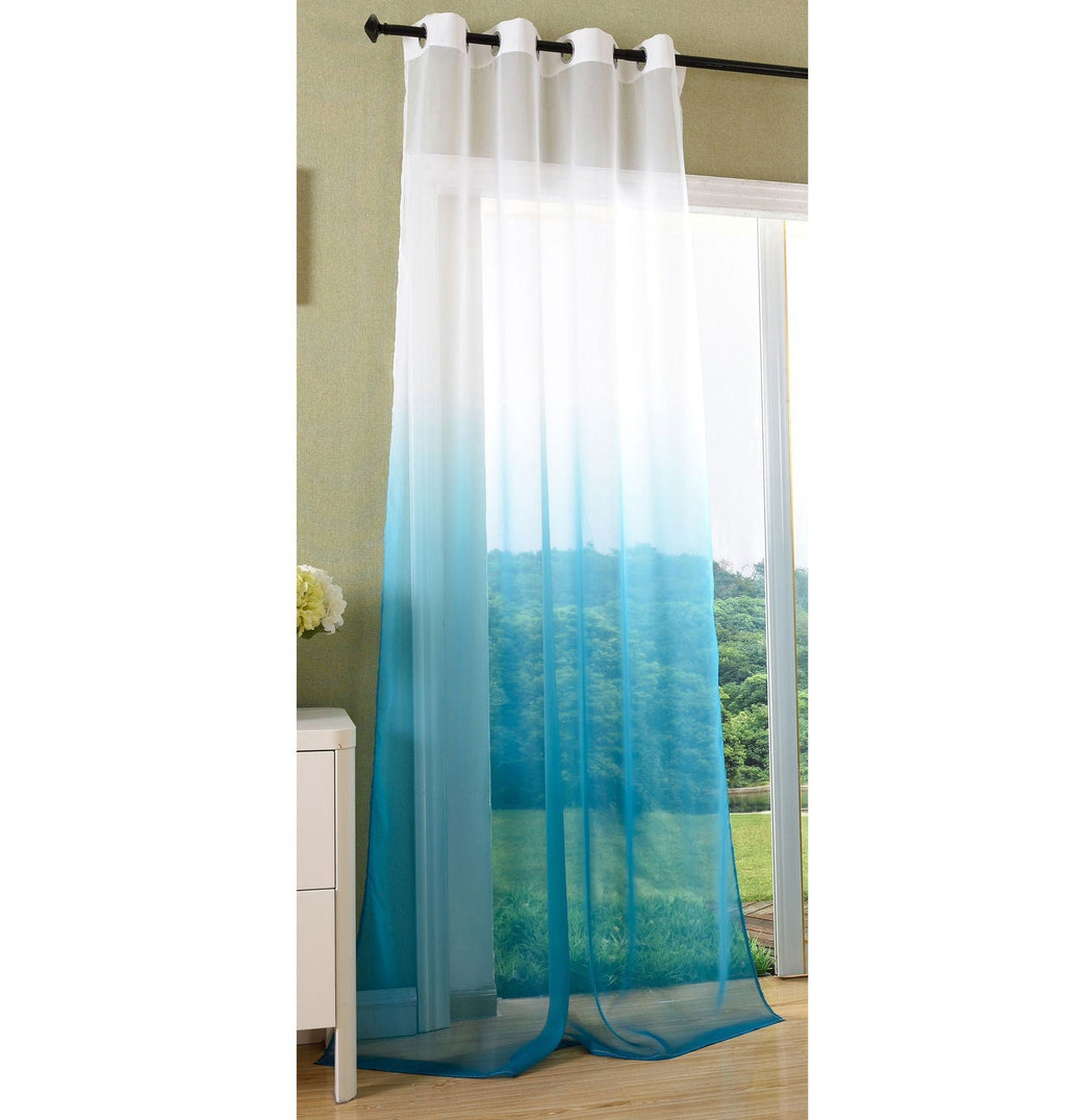 Schal transparent Farbverlauf Vorhang mit Ösen Gardine Voile 204202