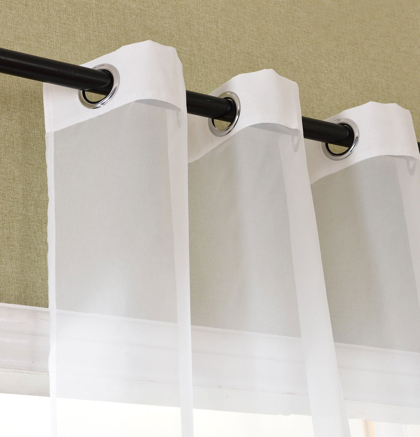 Schal transparent Farbverlauf Vorhang mit Ösen Gardine Voile 204202