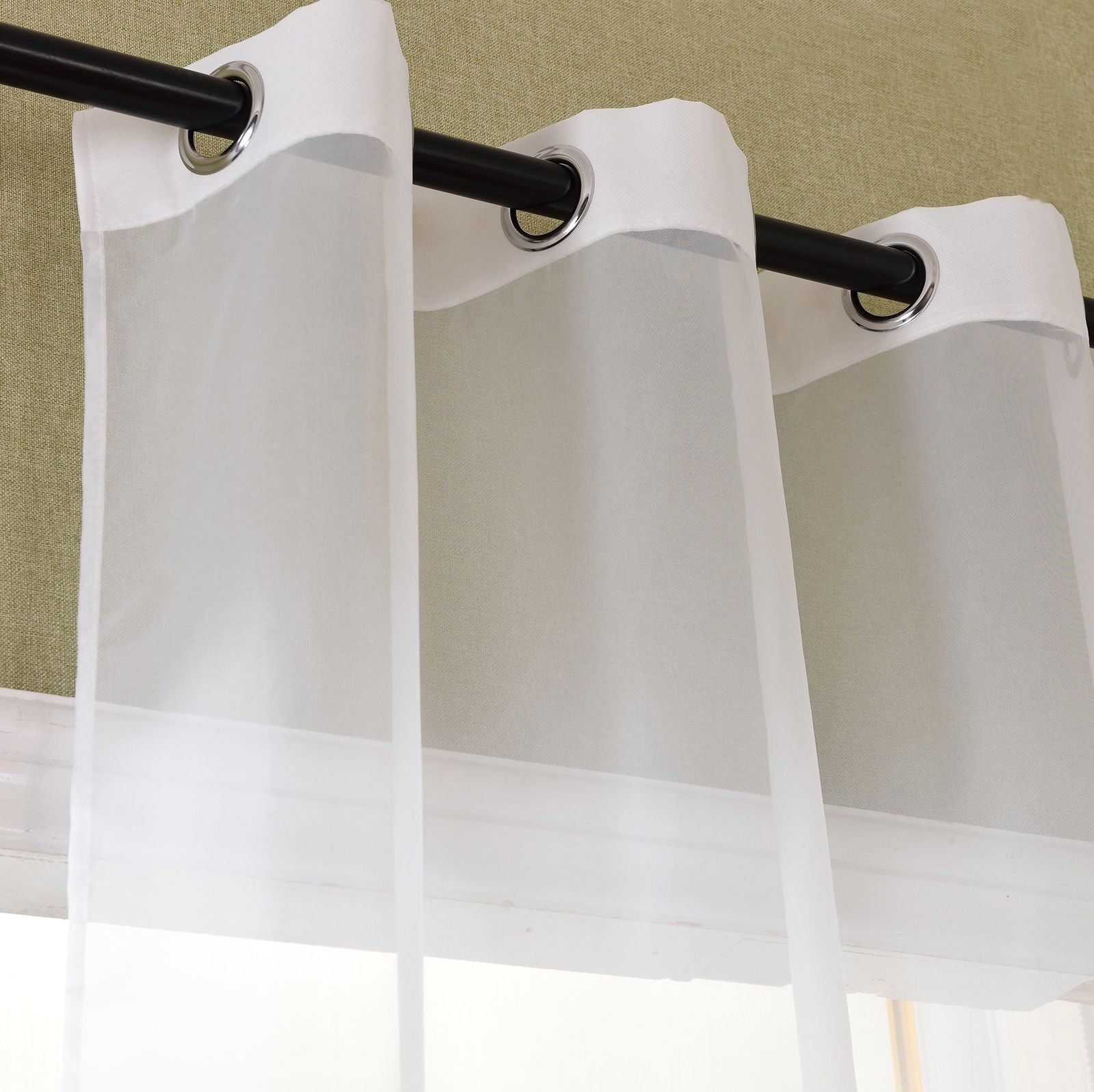 Schal transparent Farbverlauf Vorhang mit Ösen Gardine Voile 204202
