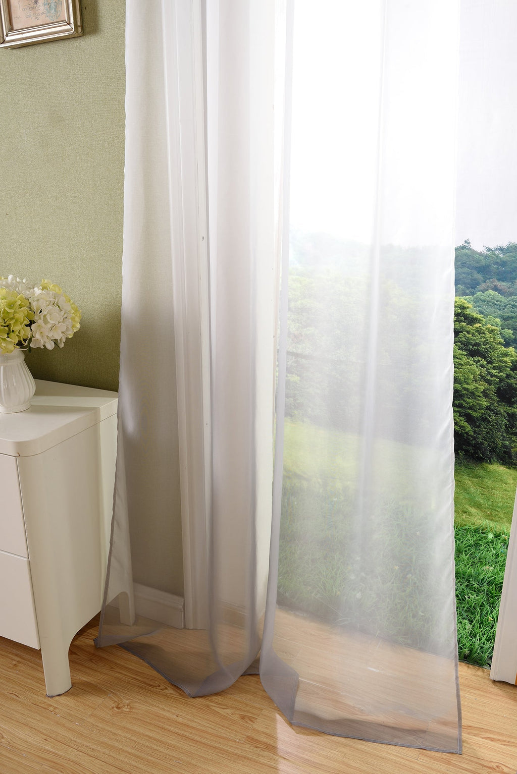 Schal transparent Farbverlauf Vorhang mit Ösen Gardine Voile 204202