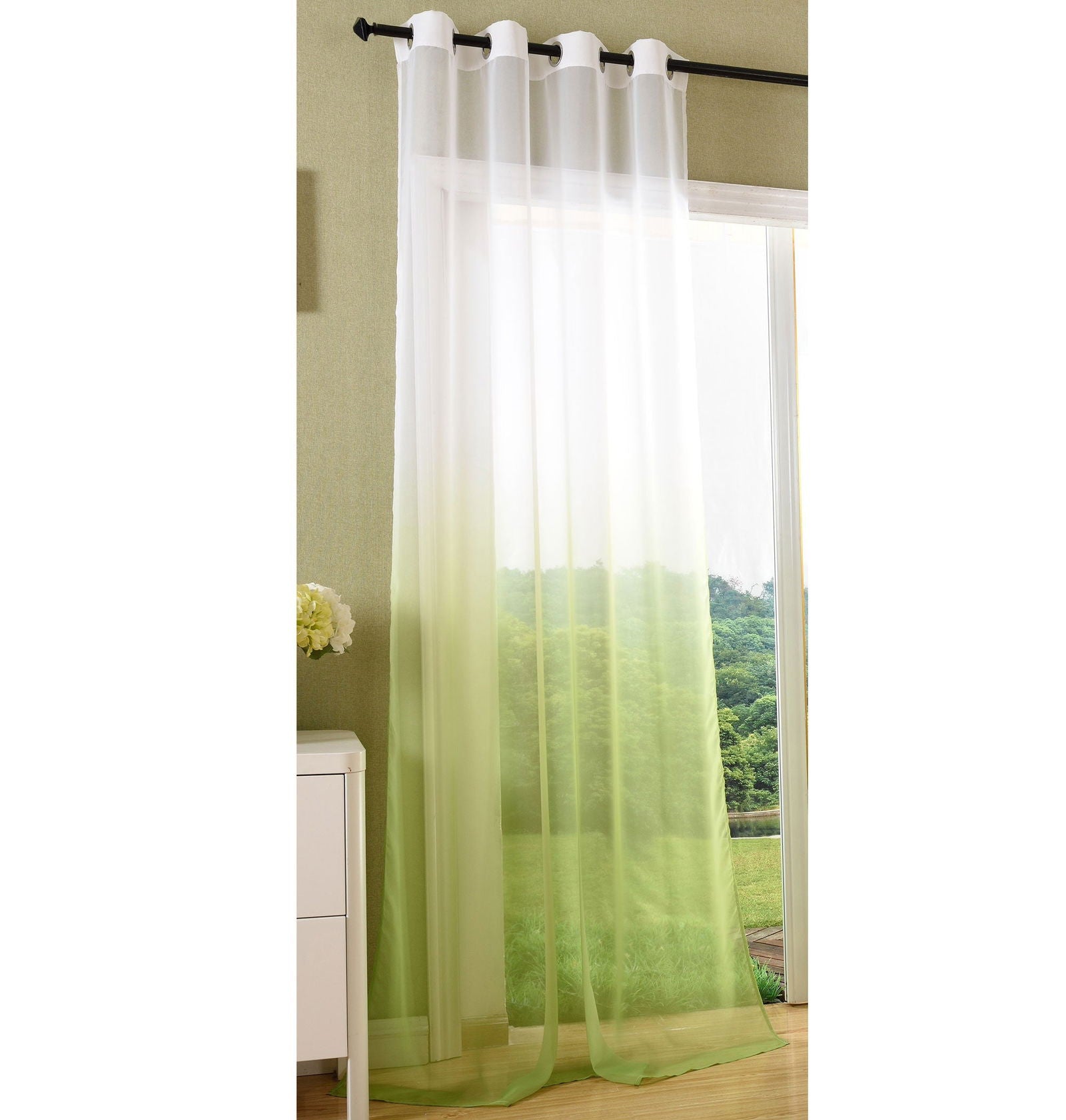 Schal transparent Farbverlauf Vorhang mit Ösen Gardine Voile 204202