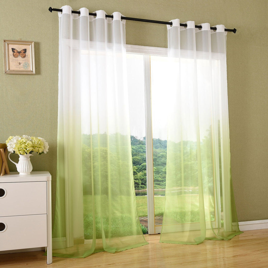 Schal transparent Farbverlauf Vorhang mit Ösen Gardine Voile 204202